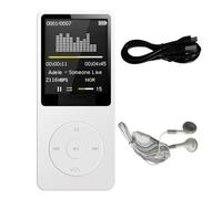 Buhdjfnke MP3 Player USB Charging Record Digital Display Screen Recording Device ABS Media Portable Running Walking Music Play White