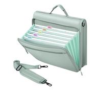 Buhdjfnke Multi-Pocket 2 Inch Zipper Binder with 3 Ring Design, 500 Sheet Capacity 5 Tab Expanding File Folder, Zipper Bag Green