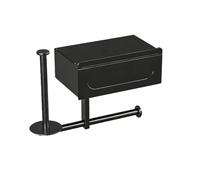 Buhdjfnke No-Drill Mounted Toilet Paper Holder with Shelf-Sleek Black Wall Mount-Bathroom Organizer for Home for Essentials 1pc B