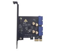 Buhdjfnke PCIe 2.0 X1 Expansion Card USB3.0 Dual 19PIN Connector for Front Panel Adapters 5Gbps PCI-E to 19P