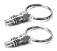 Buhdjfnke Retractable Spring Plunger Index Plunger, 2 Packs 1/2"- 13 Thread Size, 0.56" Thread Length, Includes Pull Ring