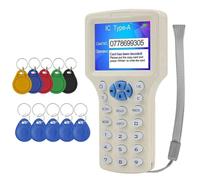 Buhdjfnke RFID NFC Smart Card Reader +5XUID/T5577 Keychain RFID Duplicator 125K 13.56M IC/ID Key Writer RFID Replicator Programmer