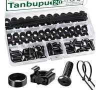 Buhdjfnke Self-Locking Cable Tie M6 Cage Screw Nut Washer Set 120pcs Assortment Kit for Server Shelf Cabinet Rack Mount Thread