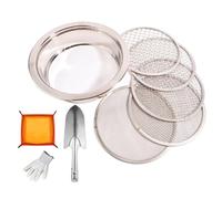 Buhdjfnke Soil Sifter for Rocks,Compost Sifter with 5 Replaceable Mesh, Dirt Sifter for Gardening Soil Weed Sand Cat Litter Bonsai