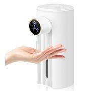 Buhdjfnke Touchless Automatic Foaming Soap Dispenser 11.83Oz, 5 Adjustable Levels, Suitable For Kitchen & Bathroom Liquid White