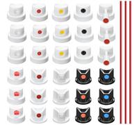 Buhdjfnke Universal Replacement Paint Caps& Nozzles Kit- Spraying Can Noyzel Tips(30 PCS), for Graffiti for Montana Can