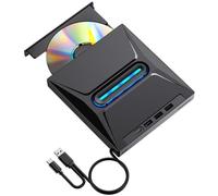 Buhdjfnke USB 3.0 External CD DVD Drive High-Speed Portable CD/DVD +/-RW Drive with SD Card Reader, CD ROM Burner, and USB-C Conn