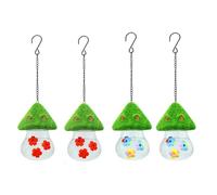 Buhdjfnke Wind Chime Bird Feeder for Outdoors Hanging,3 Petals Decorated with Water Spout Bird Water