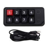 Buhdjfnke Wired Hot Swappable Game Mechanical Keyboard Macro Definition 8-Key Mini Gaming Keyboard Devices Black 815B