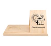 Buhdjfnke Wooden Reading Stand Removable Triangle Book Stand with Cup Holder Multifunctional Recipe Shelf for Desktop Cartoon Girl