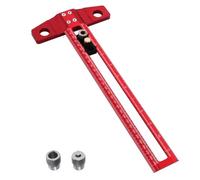 Buhdjfnke Woodworking 2-in-1 Drilling Positioning Scoring Ruler Scriber T Square Dowelling Jig with 6/8/10mm Drill Sleeve 30cm