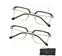 Buhtario Crystal Blue Intelligent Glasses,Auto Focus Glasses Self Adjusting For Clear Near And Far Vision Case Included - For Men And Women (2x,2pc*Gold)