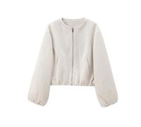 BUhuiBabubu Jackets for Women Uk - Women's Fashion Bomber Jacket Casual Pilot Coat Oversized Spring Autumn Batwing Long Sleeve Streetwear Outwear Christmas Gifts,Beige,S,u586k