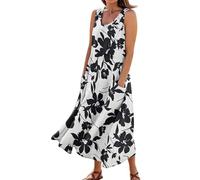 BUhuiBabubu Maxi Dresses for Women UK - Womens Sleeveless Floral Maxi Dresses 2026 Summer Casual Scoop Neck Long Tank Dress Beach Sundress Travel Vacation Clothes