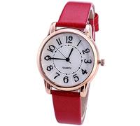 BUhuiBabubu Womens Watches PU Leather Strap Simple Arabic Digital Quartz Watch Fashion Wristwatch for Women Ladies Girls Birthday Gifts,U28334