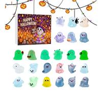 Buhygn Halloween Calendar - 24 Days Calendar Miniature Glow-in-The-Dark Ghost Kit,Haunted House Decorations Collectible Festive Holiday Home Decor for Teenagers Women Adults Men