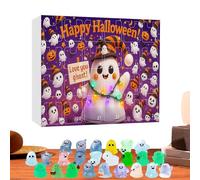 Buhygn Halloween Ghost,24 Days Calendar Miniature Glow-in-The-Dark Ghost Kit - Haunted House Decorations Collectible Festive Holiday Home Decor for Teenagers Women Adults Men