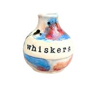 Buhygn Hand-Thrown Whiskers Keepsake Vase, Cute Kitten-inspired Style, 6x4x4cm, Pet Memorial Vase, Kitten Keepsake Jar, Lightweight Design, For Home Office Bedroom Shelf Table Use