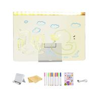 Buhygn LED Drawing Board | USB Plug-in Doodle Pad - Erasable LED Glow Drawing Board with Markers - for Boys Girls School Living Room Home Workplace