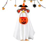 Buhygn Porch Goose Halloween Outfit Fall Decorative Funny Witch Hat Ghost