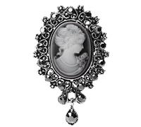 BUIDI Lady Vintage Cameo Victorian Style Wedding Party Women Pendant Brooch Pin Earrings, necklaces, rings, keychains, brooches, gifts Silver