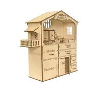 Build a 3D Wooden Puzzle House, Explore the Weekly Storage Organiser Drawers, Create Beautiful Desktop Architecture Model Decor