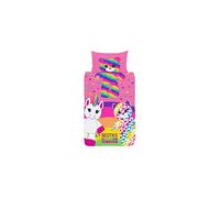 Build A Bear Besties Forever Single Duvet Cover - Reversible Bedding Set - Rainbow Squad Teddy Bear, Unicorn & Cat - Polycotton