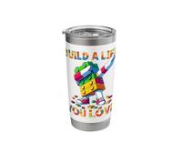 Build A Life You Love Funny Bricks Master Builder Dabbing Stainless Steel Insulated Tumbler
