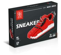 Build a Sneaker - Stackable Bricks | Full Model Set - High Tops - Mid Tops & Trainers | 670pcs Gift Set (#4 - Red, White)