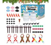Build a Snow Man Kit - Creative Snow Man Making Craft Kit | Molding Clay for Kids,for Holiday Winter Activities Classroom Class School Play Celebration Decor