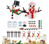 Build A Snow-Man Kit with Clay & cha-rms - 3/6 Pack Putty SLI-me Making Kit with Snow-Man Accessories, Christmas Stocking Fillers, Party Bag Fillers, Crafts for Kids