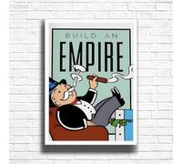 Build An Empire - Mono poly themed Motivational Inspirational Quote Art Wall Art Print Picture Home Decor A3, A4 Size frame options (A4 Framed (White))