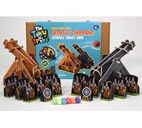 Build and Play Catapult Game The Toy Tribe | Cardboard Retro Toy | 42 Pieces plus 12 balls | Fun Gift for Kids, Girls & Boys Age 4+ | UK Made Eco Friendly Slot Together Game