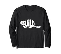 Build Beaver Word Art - Maker, Engineer & Hard Work Design Long Sleeve T-Shirt