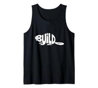Build Beaver Word Art - Maker, Engineer & Hard Work Design Tank Top