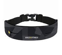 Build & Fitness Running Belt - Adjustable Waist Pack, Secure Key Clip - Light, Slim, Comfortable - Fits All Phones, Keys, Cards, Airpods, GUs - for Men & Women - Run, Jog, Gym Workout, Cycle, Hiking