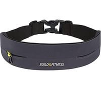 Build & Fitness Running Belt - Adjustable Waist Pack, Secure Key Clip - Light, Slim, Comfortable - Fits All Phones, Keys, Cards, Airpods, GUs - for Men & Women - Run, Jog, Gym Workout, Cycle, Hiking