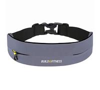 Build & Fitness Running Belt - Adjustable Waist Pack, Secure Key Clip - Light, Slim, Comfortable - Fits All Phones, Keys, Cards, Airpods, GUs - for Men & Women - Run, Jog, Gym Workout, Cycle, Hiking