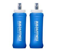 BUILD & FITNESS Soft Water Bottle 2 Pack - 500ml / 350ml. Collapsible Soft Flask, Leakproof, TPU, BPA Free, Easy to Clean & Lightweight. Perfect for Hydration Vest, Running Belt (Blue, 350ml (2 Pack))