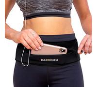 Build & Fitness YKK Zipper Running Belt, Fully Adjustable Waist with Key Clip - Slim, Comfortable - Fits All Phones, Keys, Cards, Airpods, GUs - for Men & Women - Run, Jog, Gym Workout, Cycle, Hiking