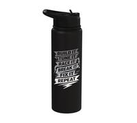 Build It Tune It Race It Break It Fix It Repeat Car Guy Stainless Steel Insulated Water Bottle