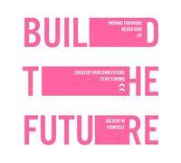 Build The Future Vinyl Wall Stickers 67.2x71.7cm Personalized Customization Pink