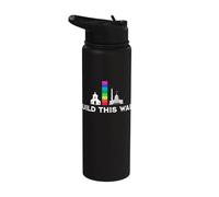 Build This Wall Separation of Church and State Gay Pride Stainless Steel Insulated Water Bottle