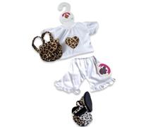 Build Your Bears Wardrobe Teddy Bear Clothes Leopard Heart Outfit Bag + Shoes fits Build a Bear (blk)