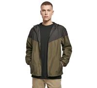Build Your Brand 2-tone Tech Windrunner Jacket Green 4XL Men