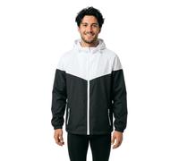 Build Your Brand 2-Tone Tech Windrunner Jacket - Black/White - Men's 3XL