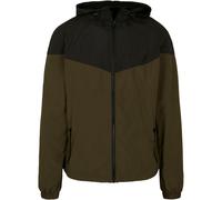 Build Your Brand Men's Windbreaker, Dark olive/black, 4XL
