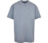 Build Your Brand Men's Acid Washed Heavy Oversized Tee T Shirt, Asphalt, XS UK