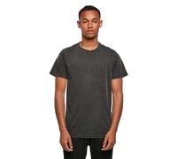 Build Your Brand Men's Acid Washed Round Neck Tee T-Shirt, Black, 3XL