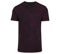 Build Your Brand Men's T-Shirt Acid Washed Tee, Berry Black, S